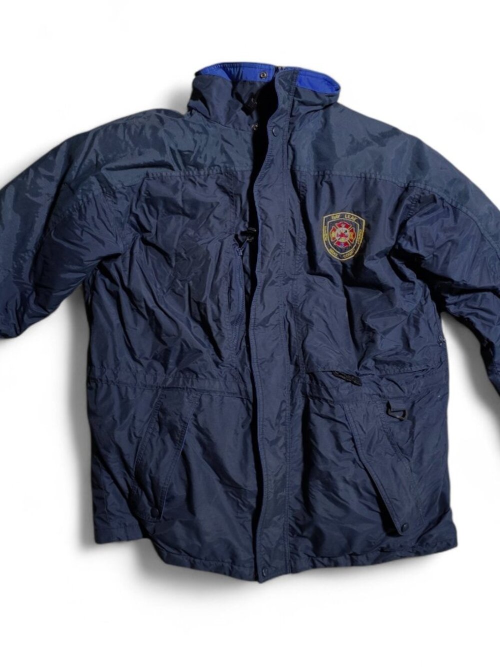 Vintage WearGuard Fire Department Jacket Size L Navy 3-Season Insulated Coat